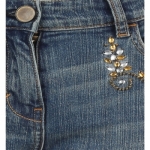 Womens Embroidered Patch Jeans