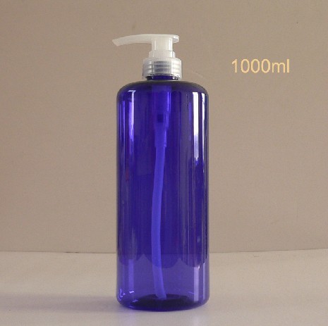 1000ml Semi Blue Bottle With Pump Dispenser Plastic Cap