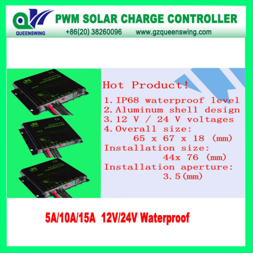 12 24v Waterproof Auto 15a Pwm Solar Charge Controller