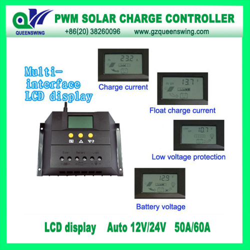 12v 24v 50a Solar Charge Controller With Lcd Display
