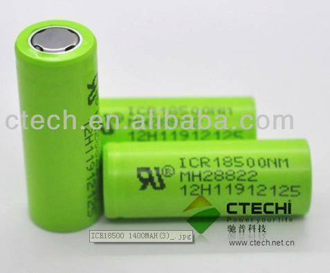 1400mah Icr18500 Rechargeable Li Ion Battery