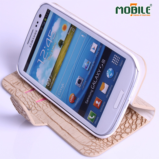 2013 Hot Saling Fake Crocodile Skin Leather Pu Wallet Case For Samsung S3 I