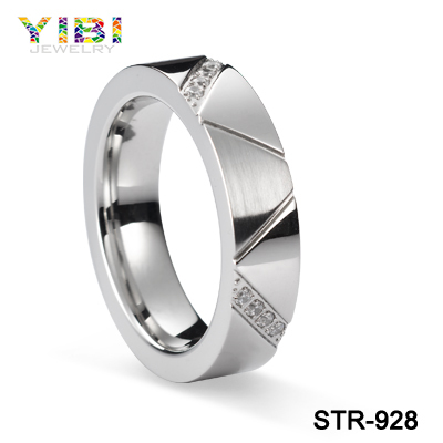 2016 Cz Inlaid Latest Design Stainless Steel Ring