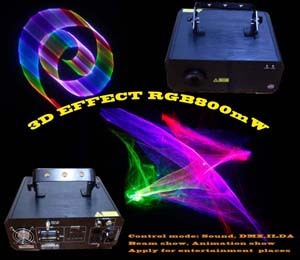 3d Effect Rgb 800mw Animation Laser Show With Pc Control