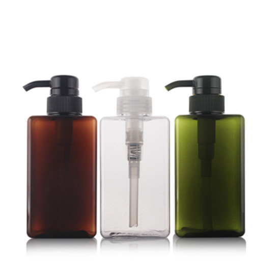 450ml Plastic Square Petg Lotion Bottle Shampoo Pump Package