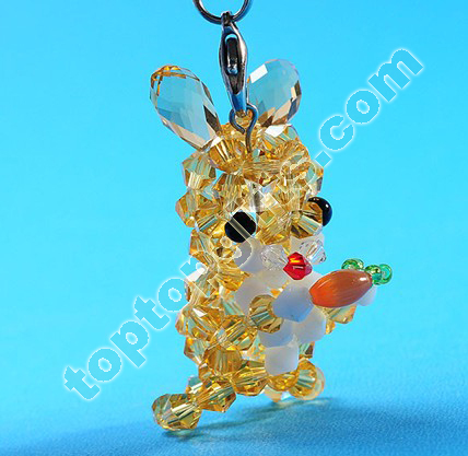 4mm Bicone Crystal Beaded Rabbit Charms