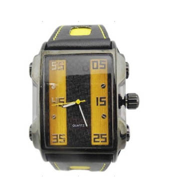 6077 Alloy Metal Watch With Pu Strap