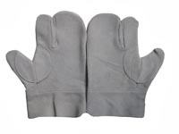 9 Grey Split Cowhide Leather Japanese Style Gloves