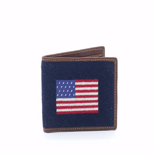 An American Flag On Needlepoint Wallets