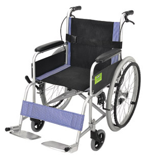 Attendant Propelled Transport Wheelchair Blue