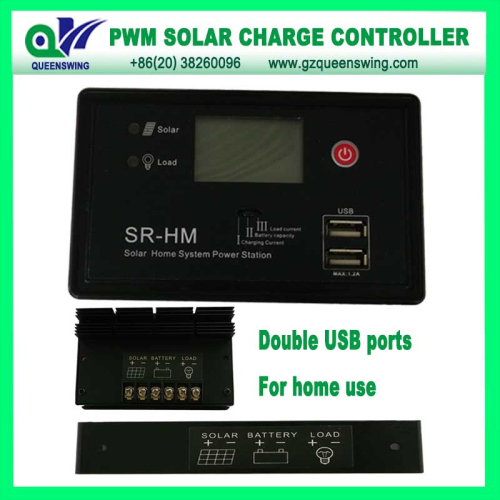 Auto12v 24v 10a Pwm Solar Charge Controller With 2 Usb Port