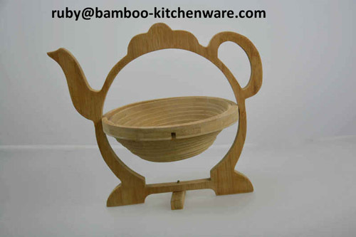 Bamboo Wooden Tea Pot Folding Collapsible Fruit Basket Board Mat