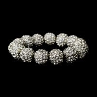 Bracelet Silver Clear 12mm Pave Ball