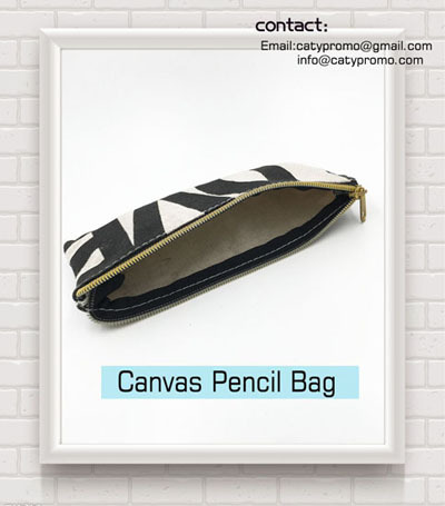 Bsci School Canvas Cotton Fabric Pencil Bags Cases