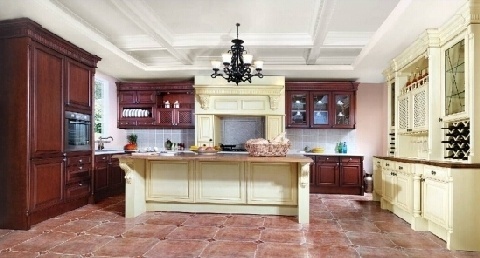Classical Cherry Solid Wood Kitchen Cabinet