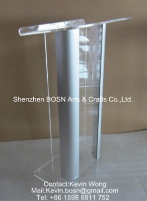 Clear Acrylic Aluminum Pulpit Lectern Stand