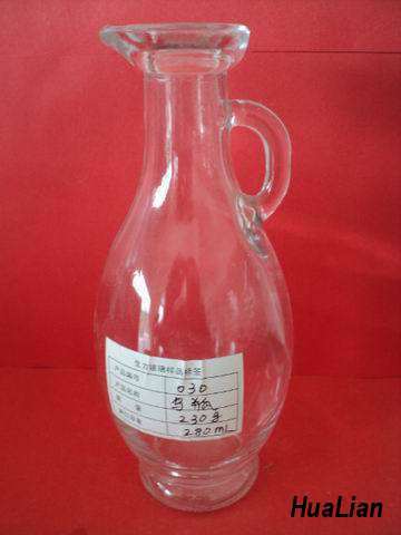 Clear Glass Liquor Bottle With Handle