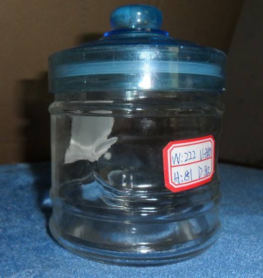 Clear Glass Storage Jar With Blue Hermetic Lid