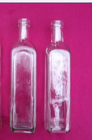 Clear Square Glass Oil Bottle