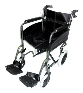 Compact Transport Aluminium Wheelchair Grey