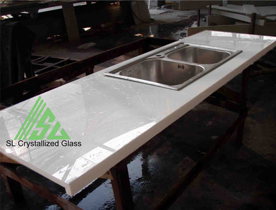 Crystallized Glass Kitchen Top