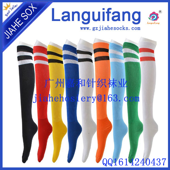 Custom Design Football Polyester Socks Knee High Cotton Soccer