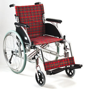 Deluxe Aluminum Wheelchair Red Checker Pattern