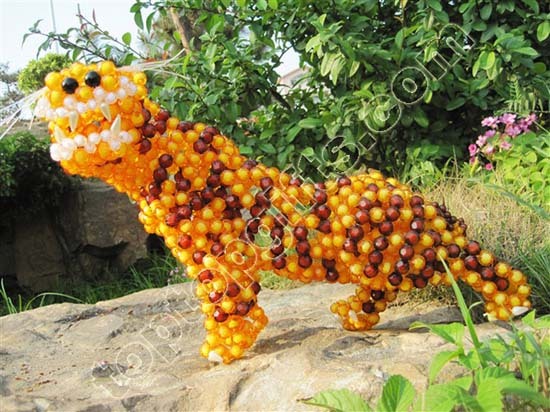 Diy Acrylic Beaded Tiger Decoration Lucky Animal Figurine