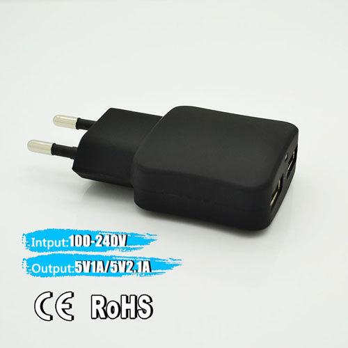 Dual Usb Mobile Travel Charger For Iphone Samsung Phones With Ce Rosh Fcc