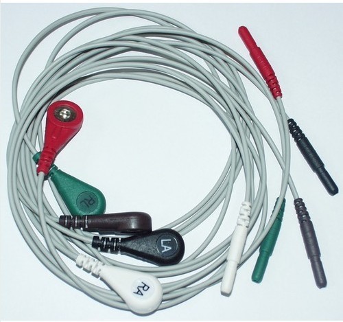 Ecg Ekg 5 Lead Patient Monitor Cable Leads Wires Banana Snap
