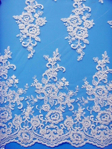 Embroidered Tulle Lace Fabric For Wedding Dress