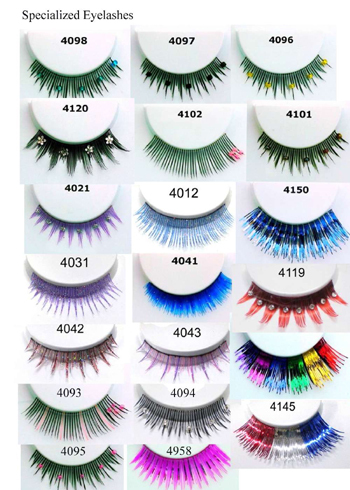 False Eyelashes Of Different Shape Colors Materials