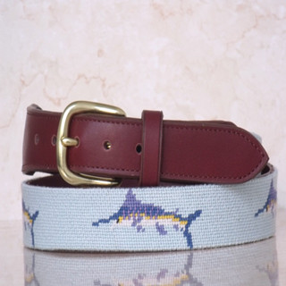 Fashion Needlepoint Belt With Swordfish