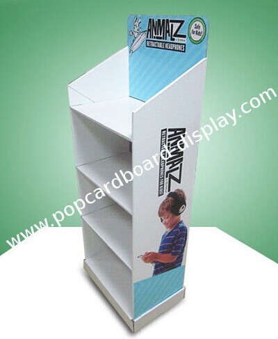 Four Shelf Pop Cardboard Display Eco Friendly With Different Header Cards