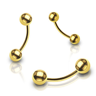 Gold Anodized Eyebrow Rings