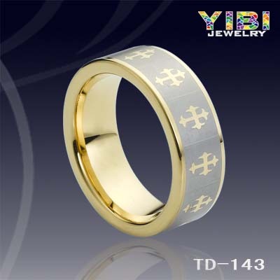 Golden Mark Inlaid Tungsten Wholesale Price Mens Wedding Rings