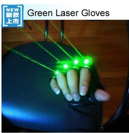 Green Laser Gloves With 4pcs 532nm 80mw Stage For Dj Club Party Show