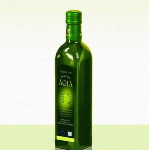 Green Oil Glass Bottle Square Olive