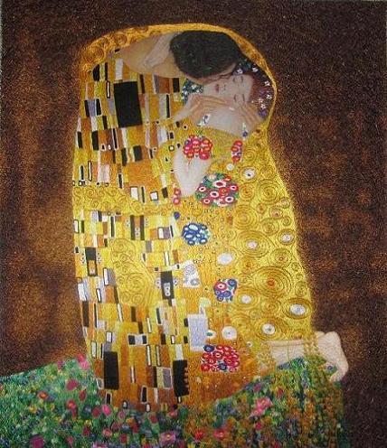 Hand Embroidery Art Painting The Kiss