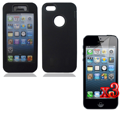 Hard Rubber Coated Case Cover Silicone Shell Film Apple Iphone 5