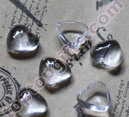 Heart Clear Crystal Cabochons Glass Car Decoration