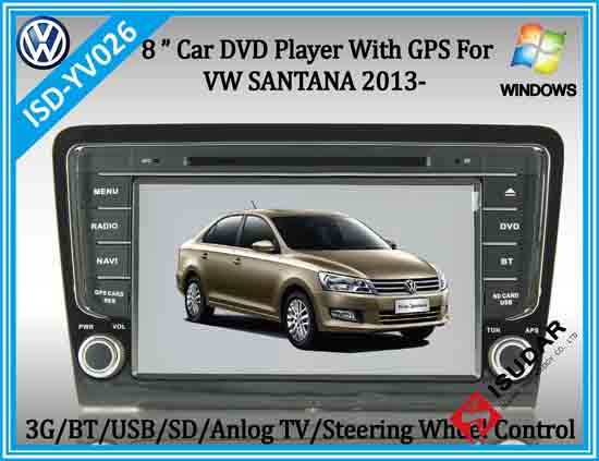 Isd Yv026 8 Inch 2 Din Wince Car Dvd Player With Gps For Vw Santana 2013
