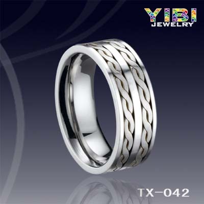 Last Forever Tungsten Jewellery New Silver Inlay Ring