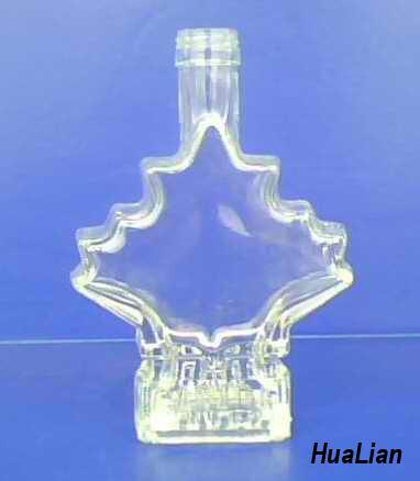 Maple Leaf Glass Liquor Bottle With Cork