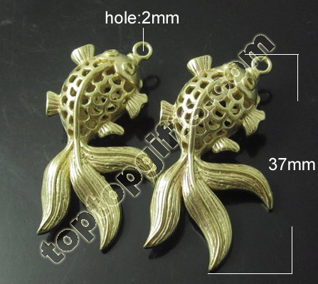 Metal Goldfish Pendant Animal Jewelry Accessories