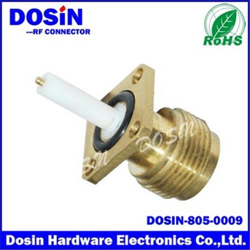 N Female Gold Plated Crimp Panel Receptacle Connector