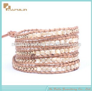 Nafulin Custom Laser Round Shell Bead Fashion Vners Bracelets