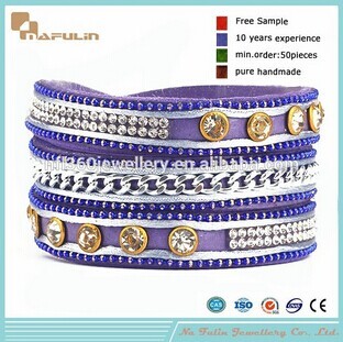 Nafulin High Quality Spanish Jewelry Copper Beads Skull Leather Bracelet