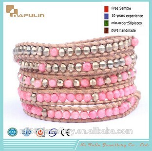 Nafulin Red With White Beaded Bracelets For Women