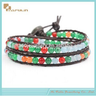 Nafulin Wholesale New High Quality Small Colorful Leather Seed Bead Bracele
